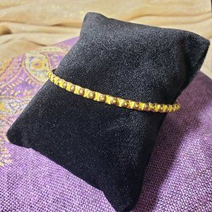 Gold Tone with Yellow Lacquer Vintage Vibe Bangle Bracelet